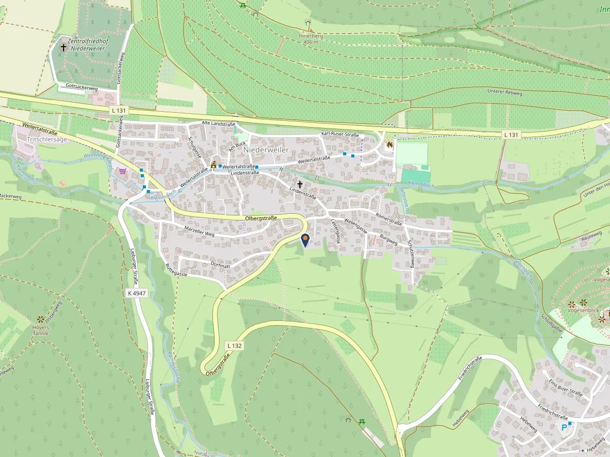 Karte: Ölbergstr. 27, 79379 Müllheim/Niederweiler
